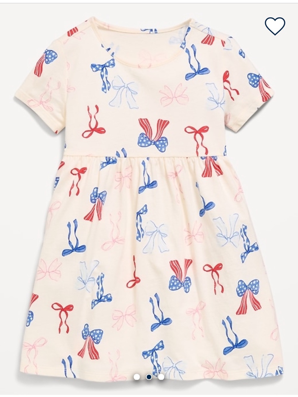 Old Navy Printed Patriotic Bow Short Sleeve Dress